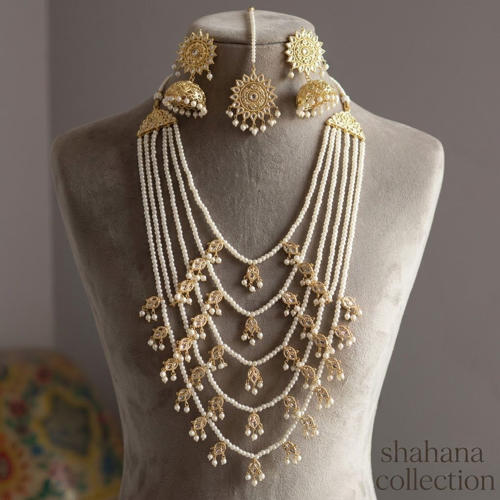 Mehrunisa kundun set Mala jhumka and tikka