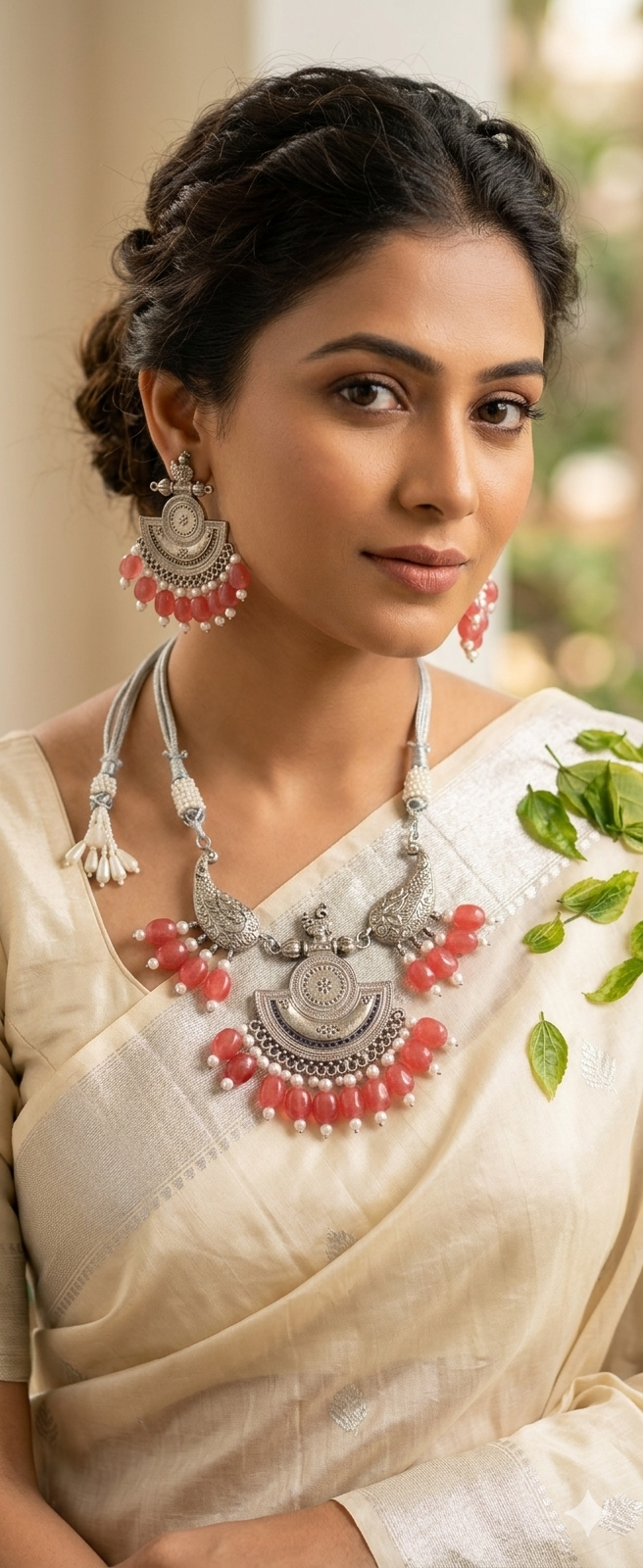 Daulat e Hussen Semi Precious stones necklace and Earrings