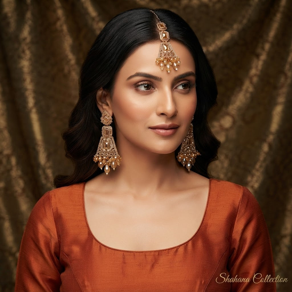 Marwar Inspired Rajwadi Teeka & Earring Set