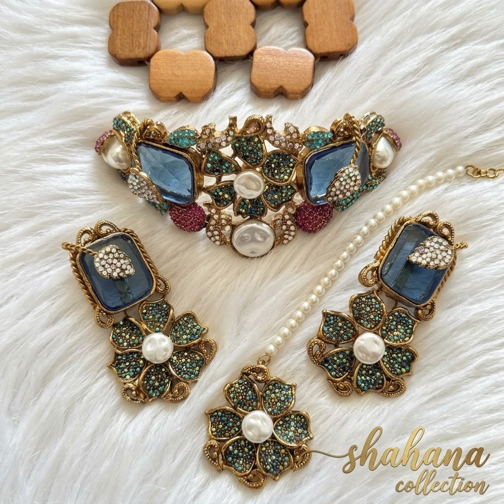 Noor Jahan Turkish Half Collar Set