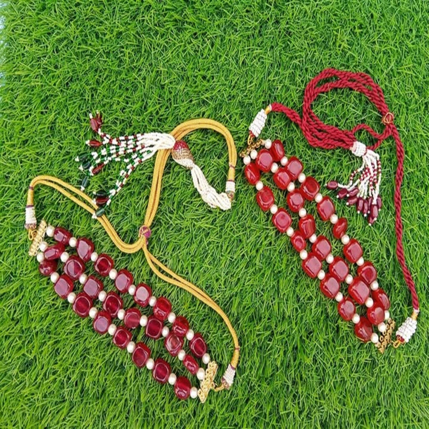 Semi Precious Stones Choker with High Quality Indian Fancy Dori