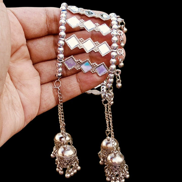 Mirror Jhumka Hand Cuff