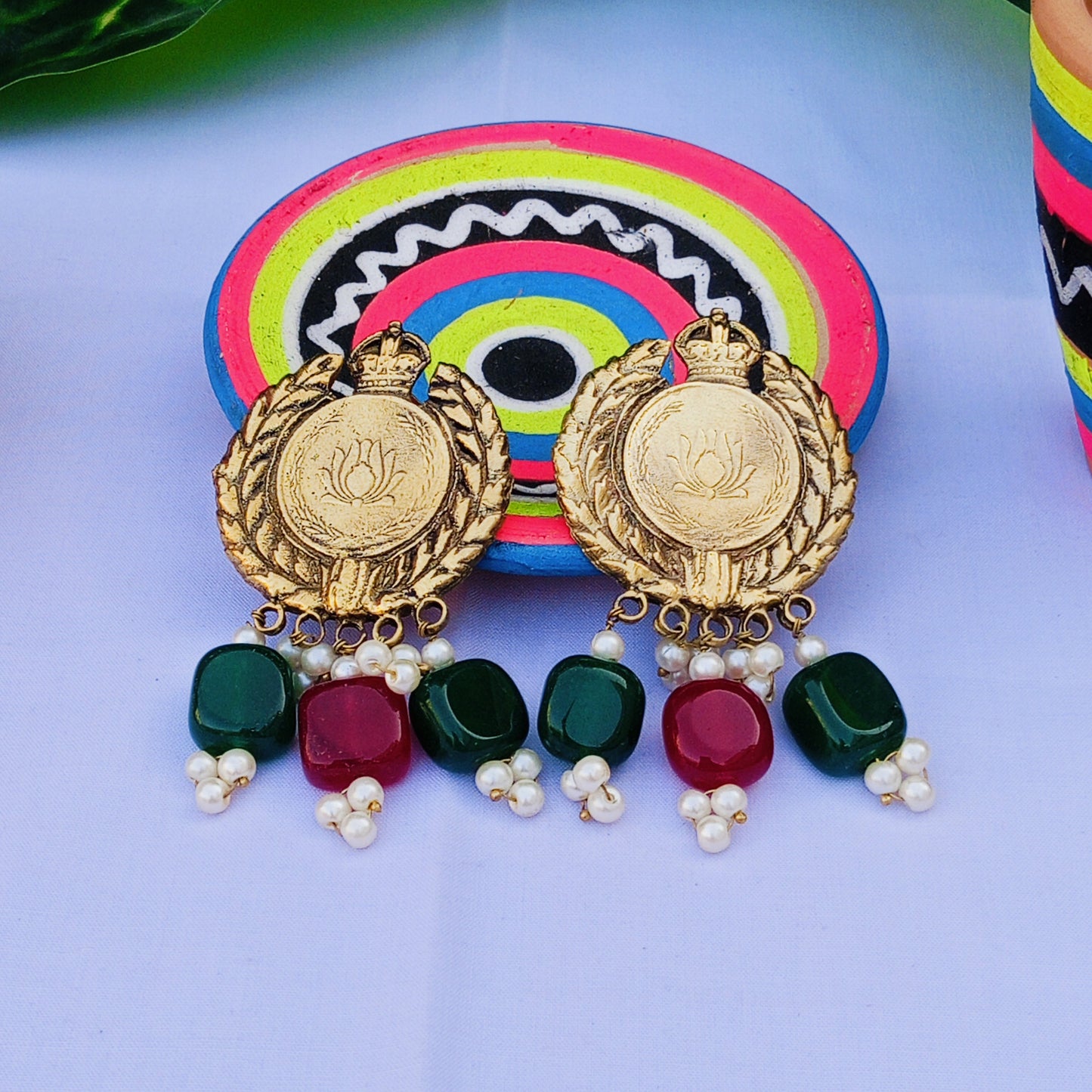 Lotus flower semi precious stones