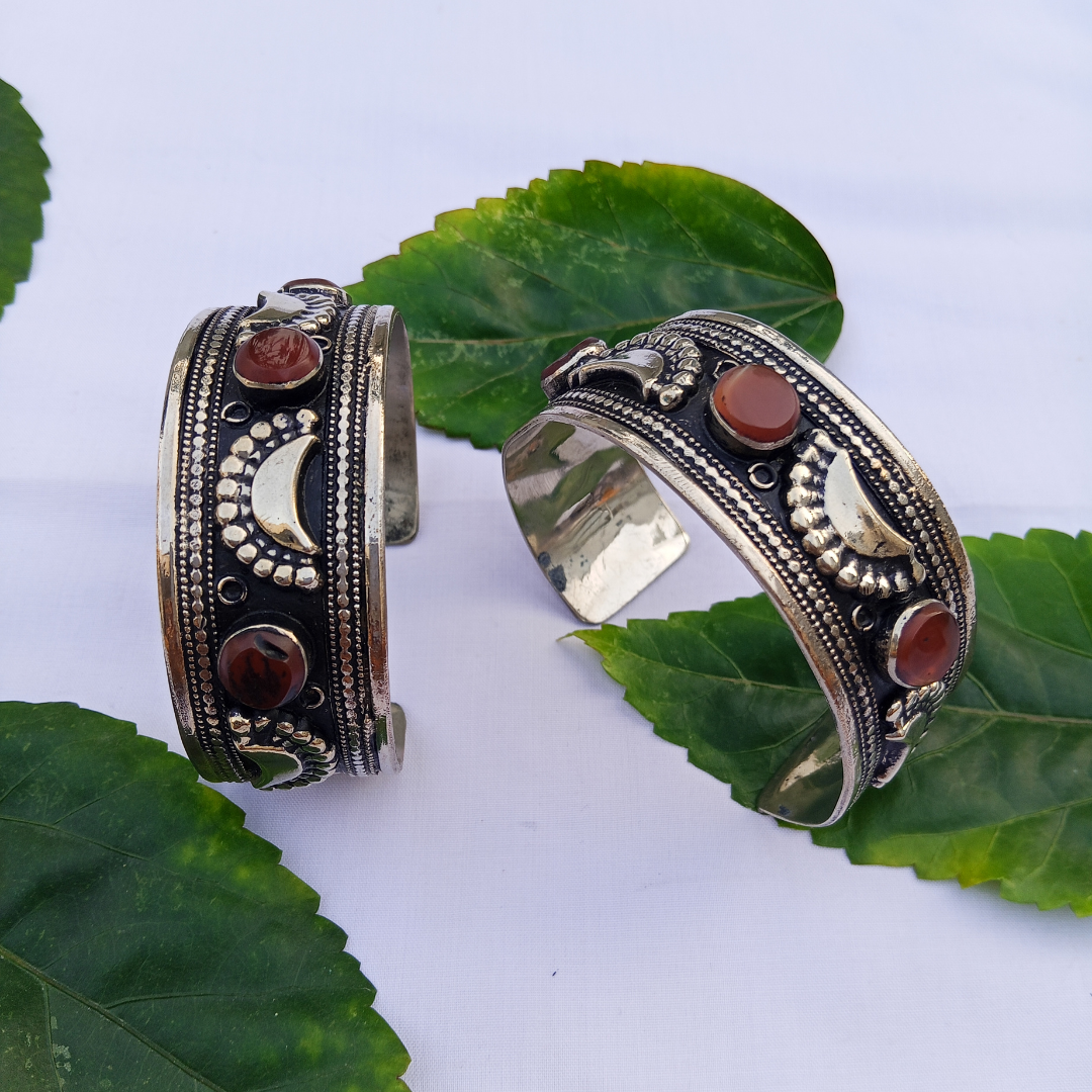 German Silver Hand Cuf Pair