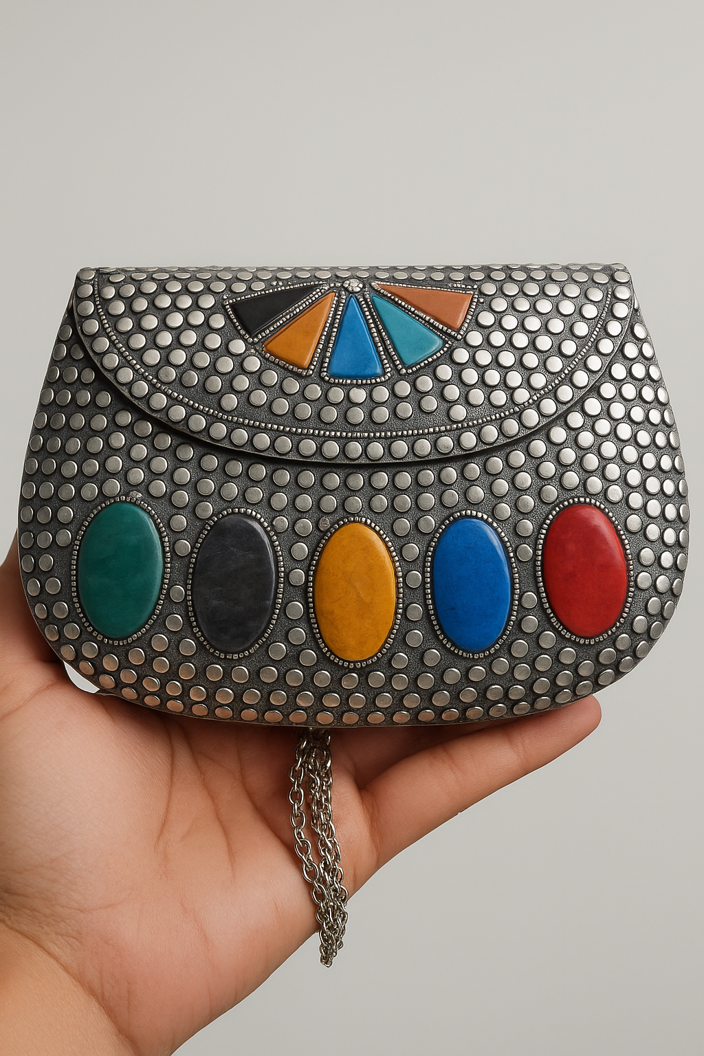 Heritage Gemstone Mosaic Clutch