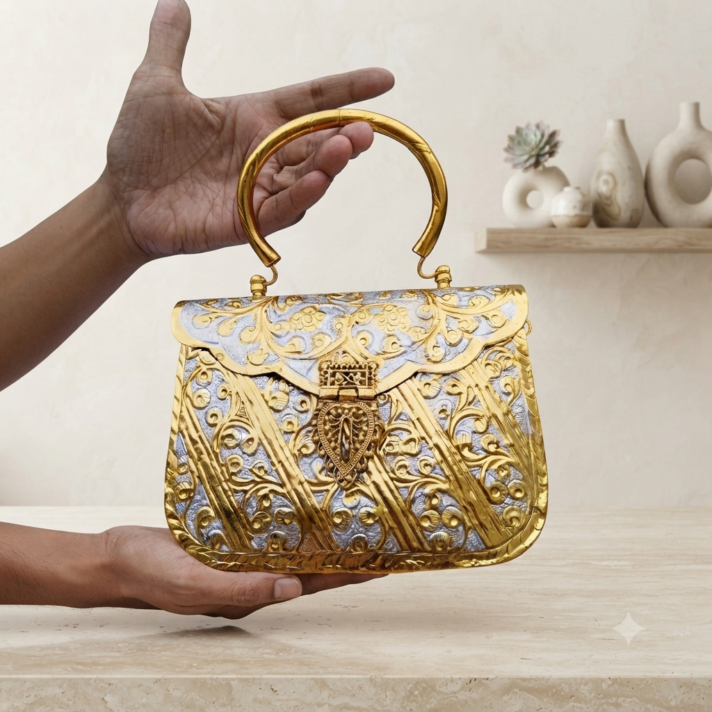 Golden Elegance Clutch