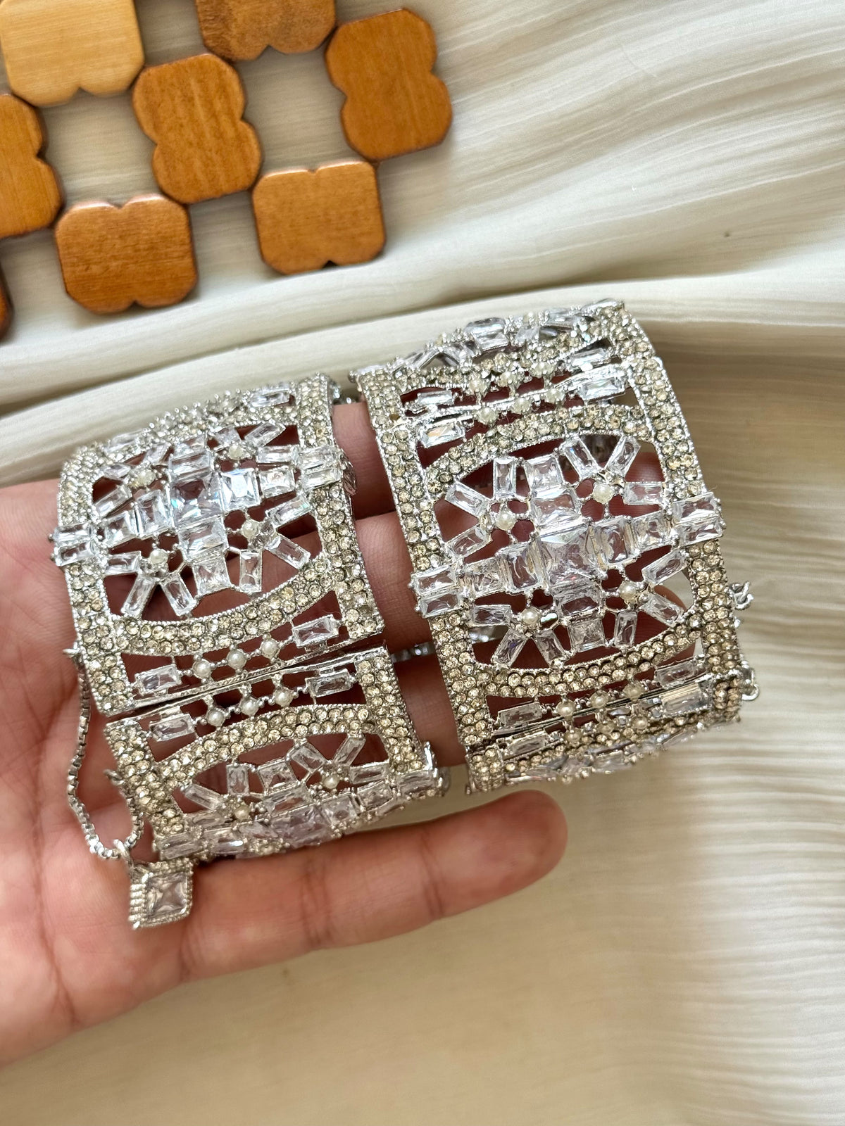 Mahrani zircons bangles pair adjustable size