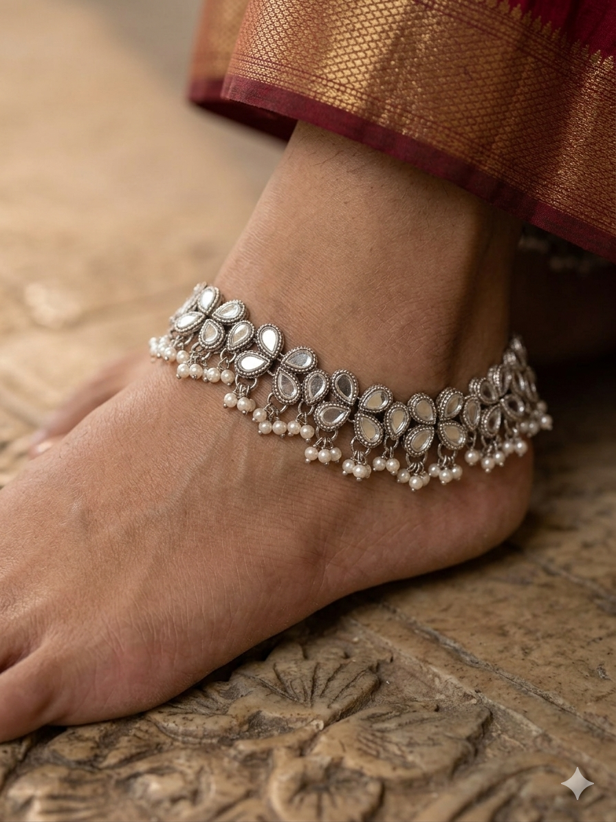 Kundan Anklet pair