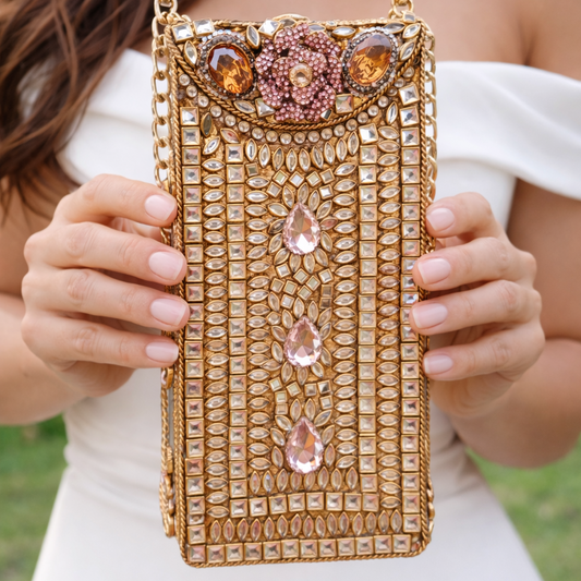 Kundan designer mobile pouch
