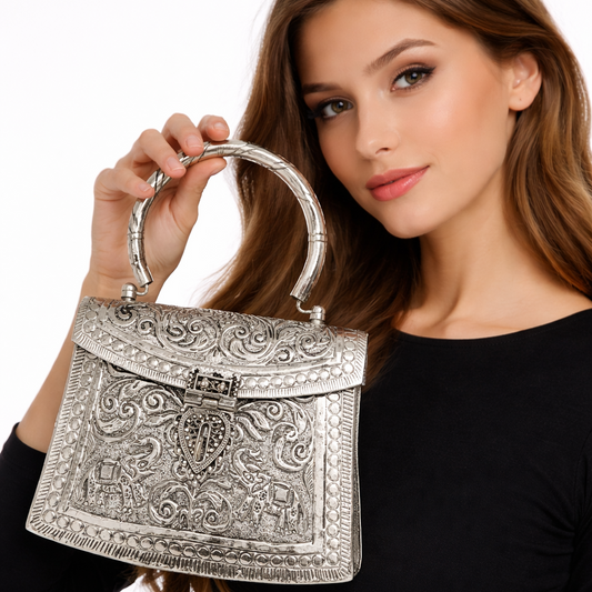 Silver Vintage Clutch