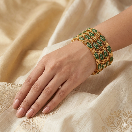 Zircons jadau bangles