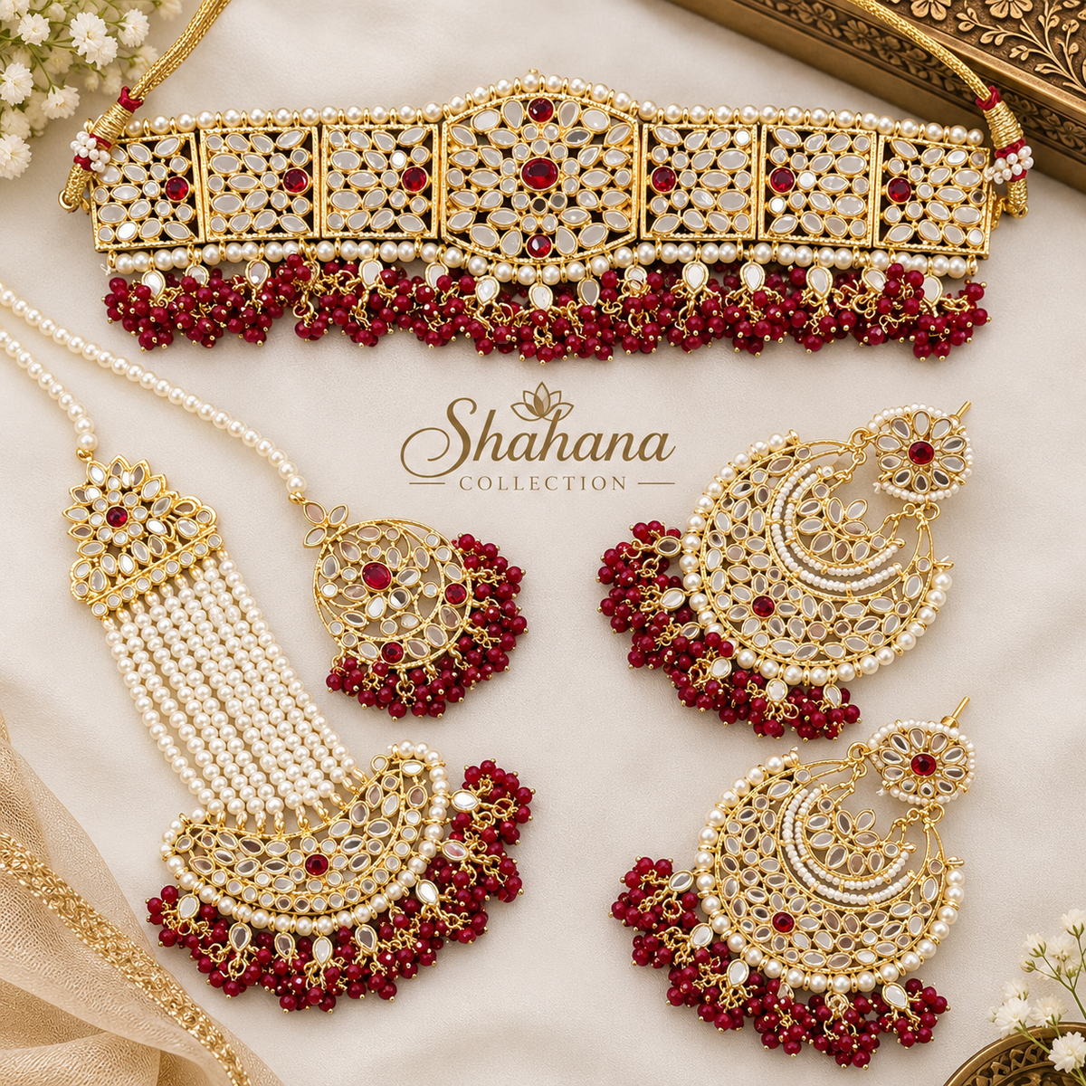 Gul-e-Shahi Kundan Set