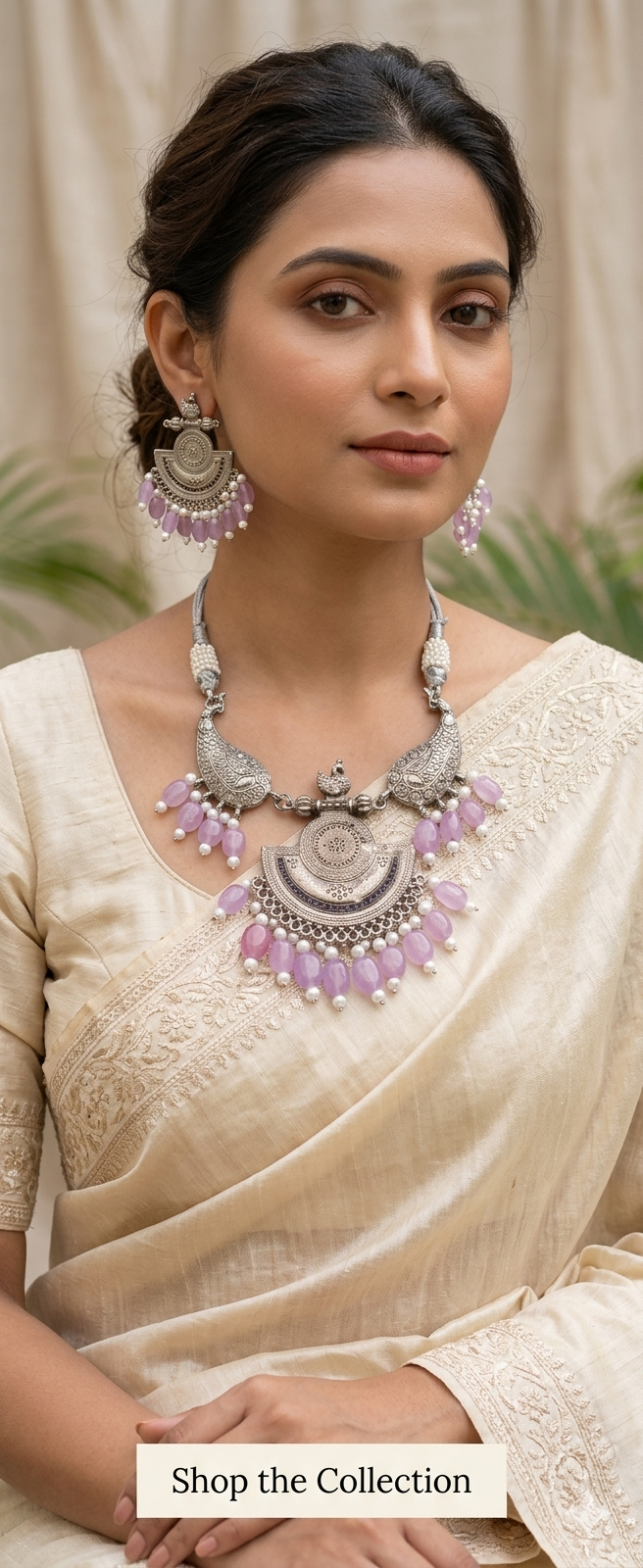 Daulat e Hussen  Semi Precious stones necklace and Earrings