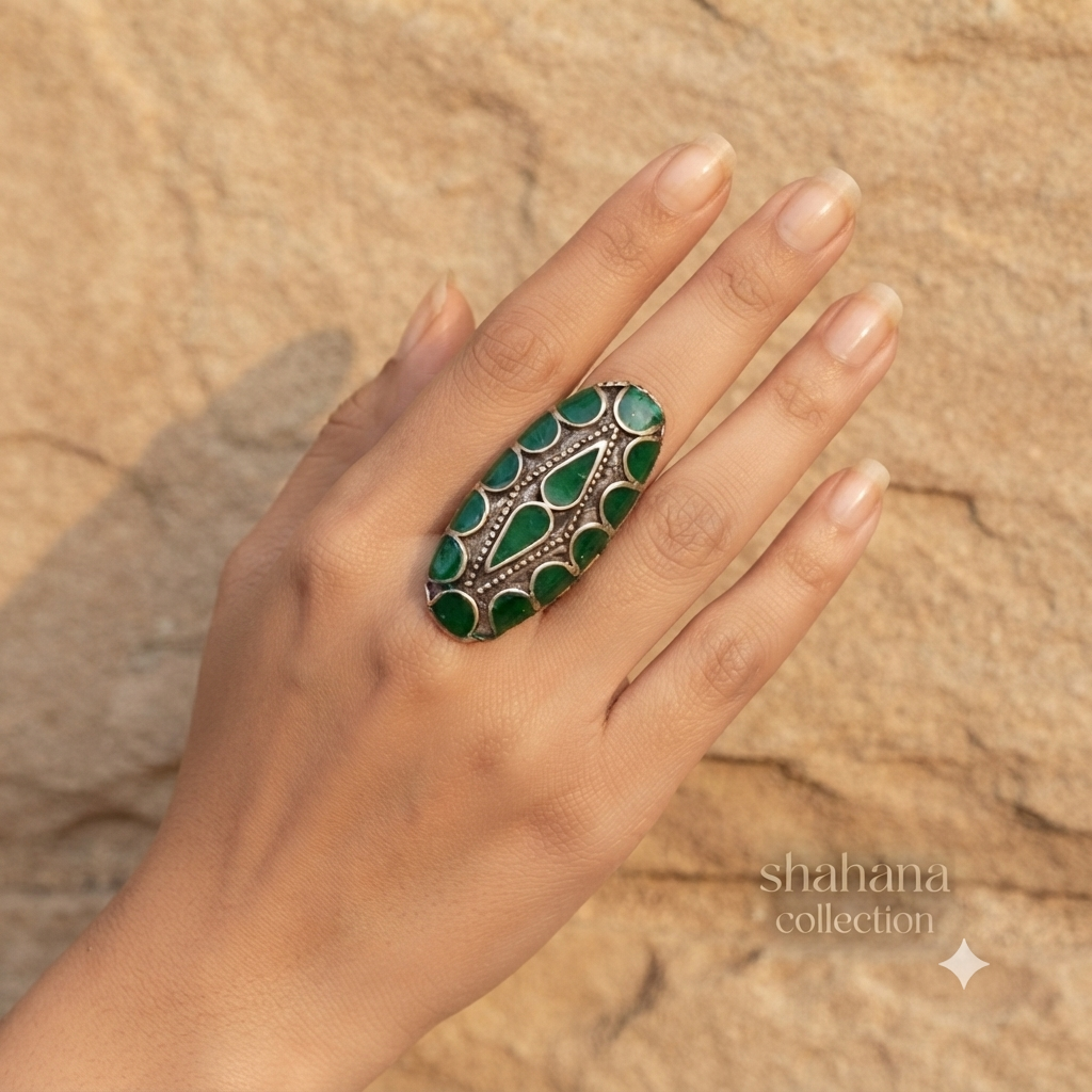 Bohemian Crest Ring Size adjustable