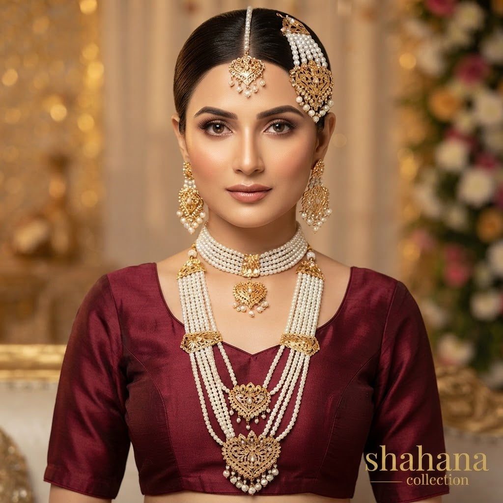Chokar earrings mala jhumar teeka
