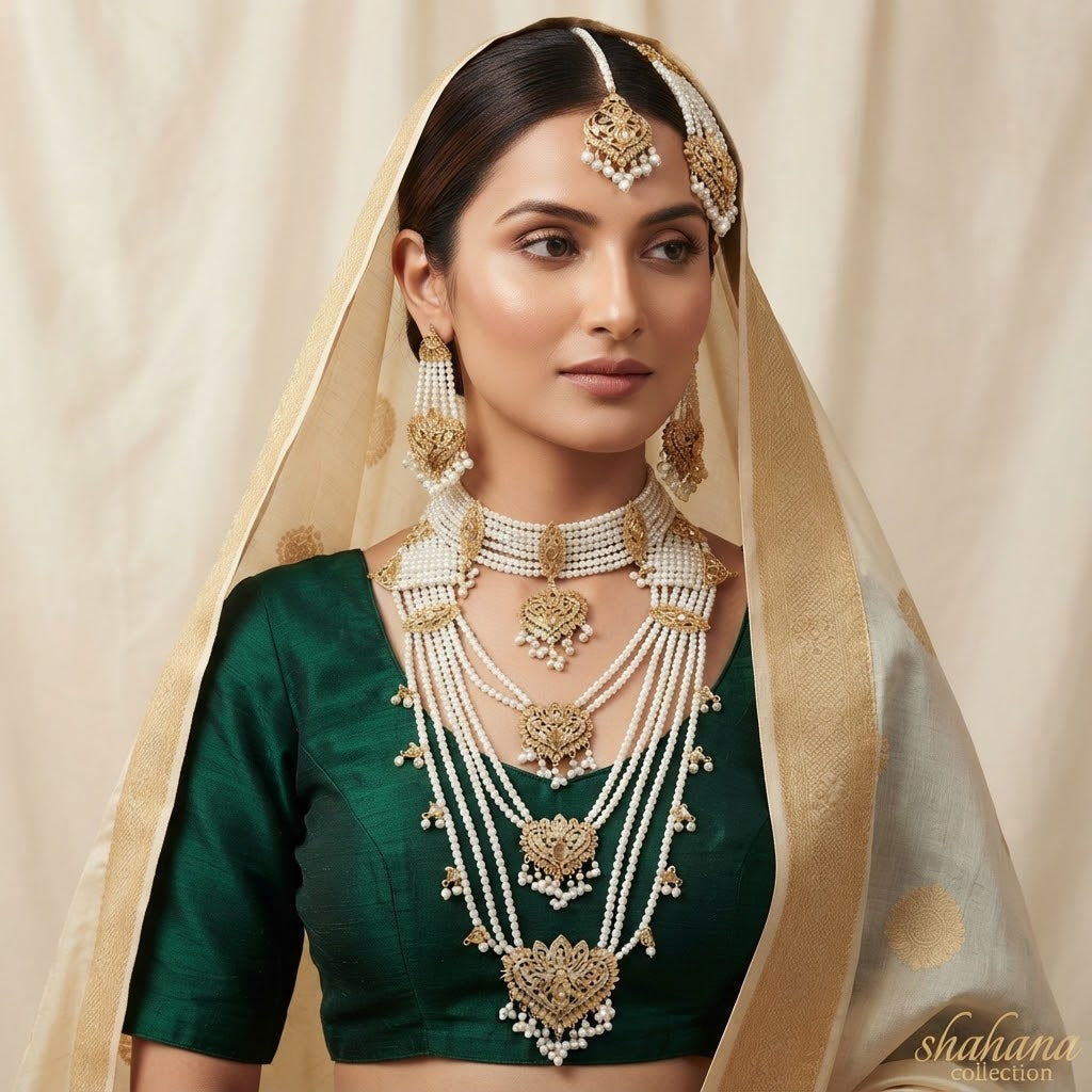 Chokar earrings mala jhumar teeka