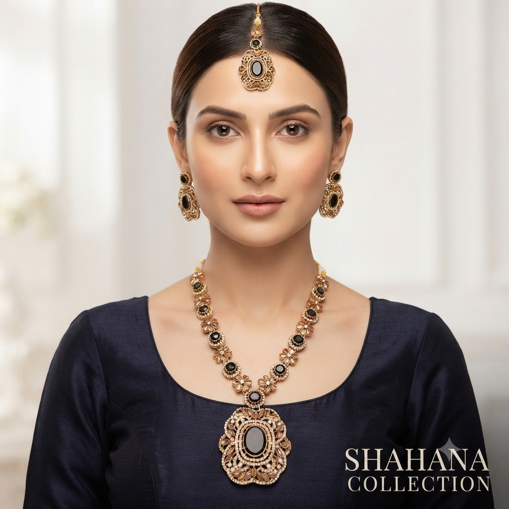 Cairo Majesty Mala earrings and teeka