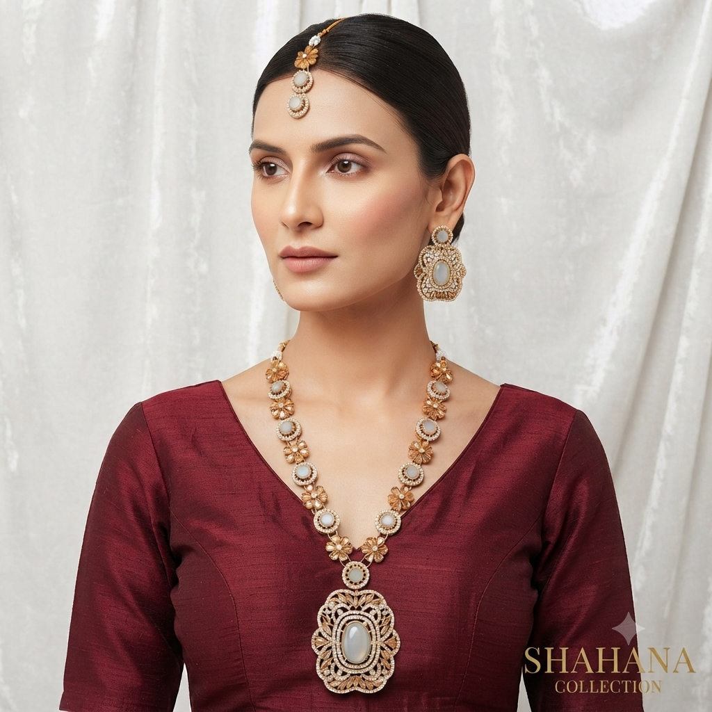 Cairo Majesty Mala earrings and teeka
