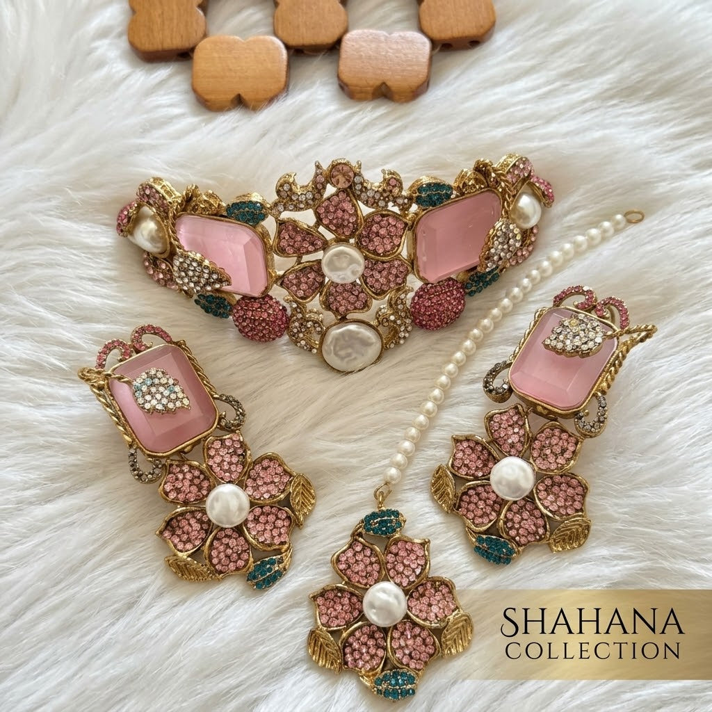 Noor Jahan Turkish Half Collar Set