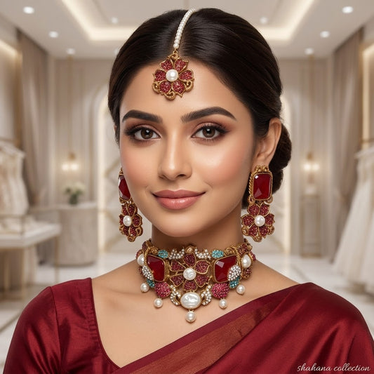 Noor Jahan Turkish Half Collar Set