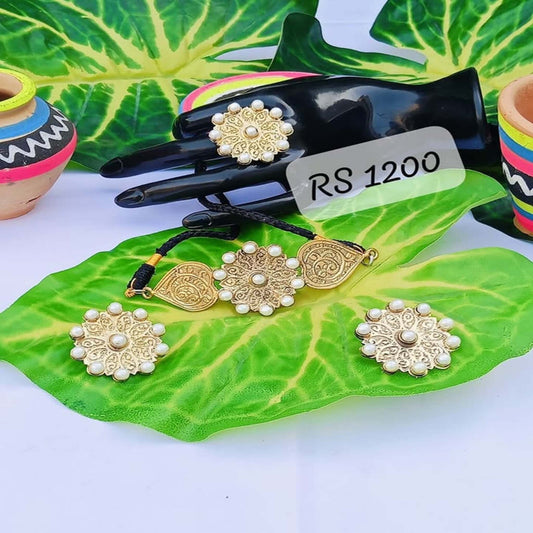Antique Floral Gemstone Jewelry Set