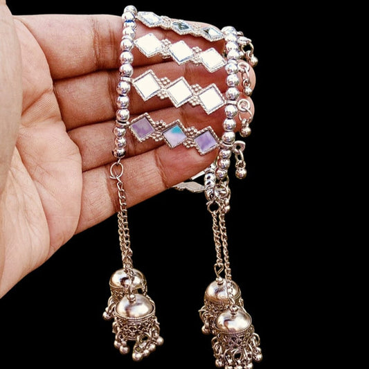 Mirror Jhumka Hand Cuff