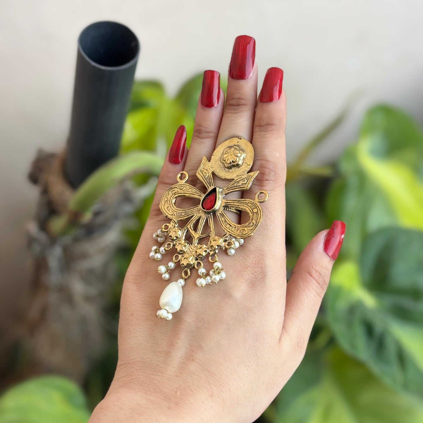 Ribbon Choker Studs and Ring Set