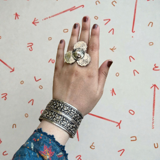 Vintage Handcuff with antique coins ring