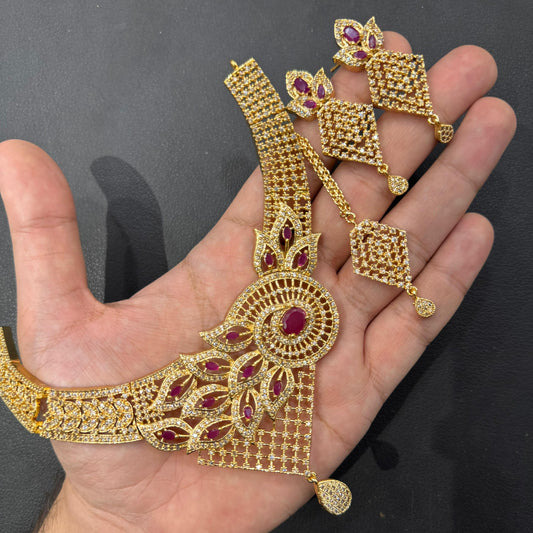 Barat Set Gold Plated Zircon Jewelry Set