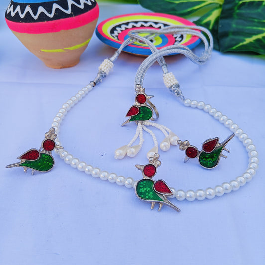 Parrot Choker Studs and Ring
