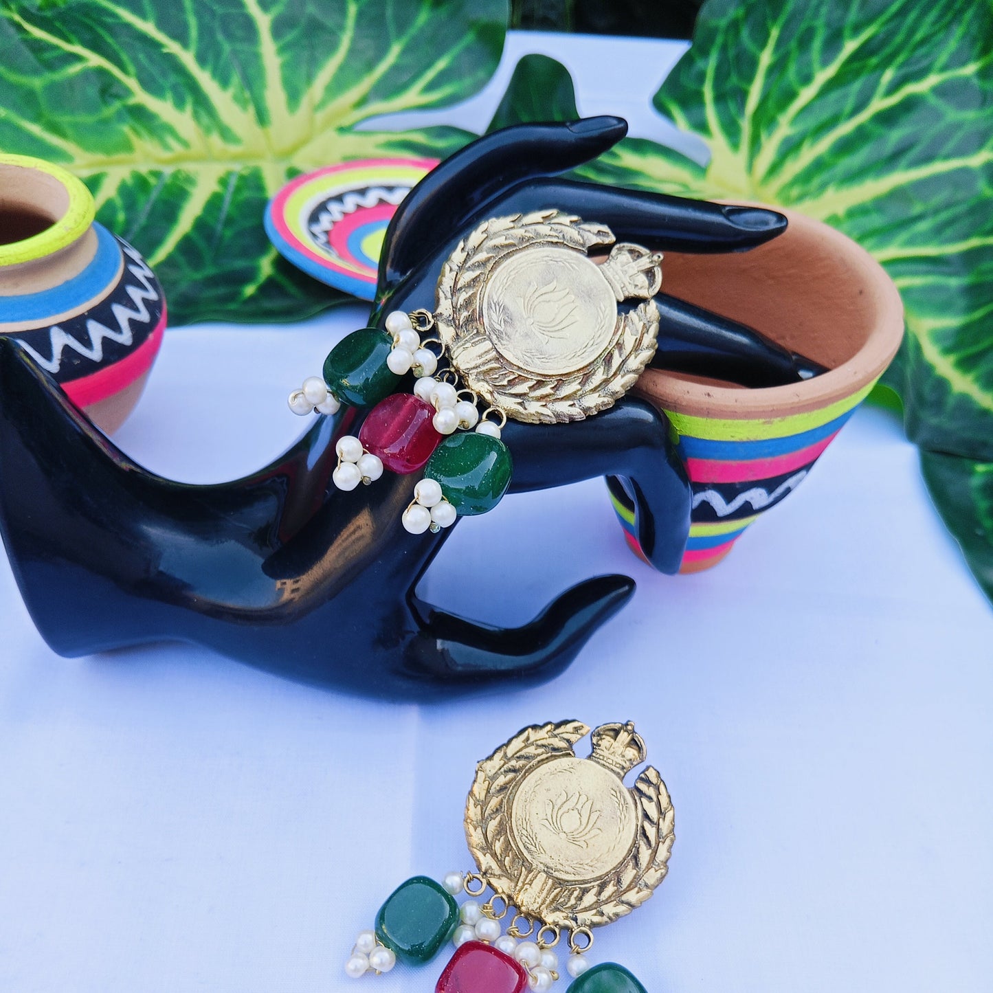 Lotus flower Ring Semi Precious Stones