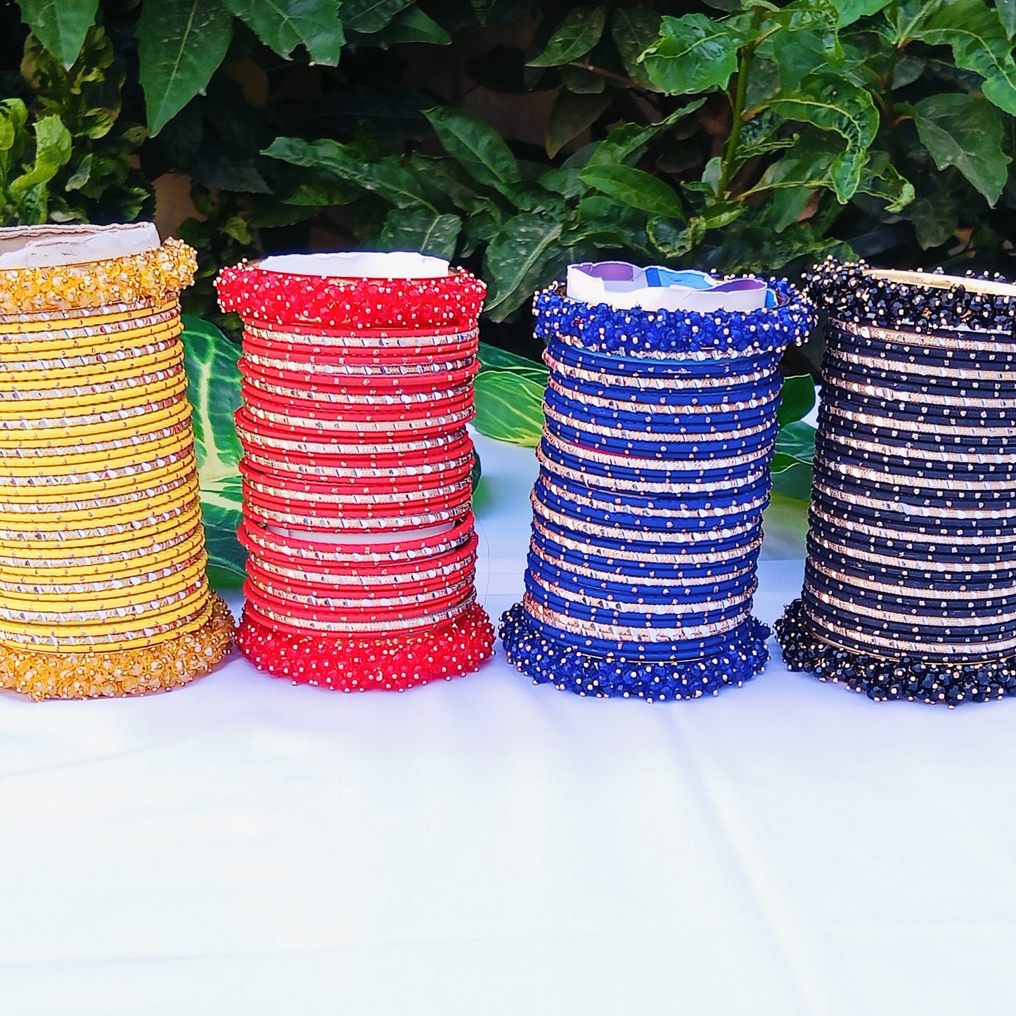 Gajra Kangun with Metal Bangles