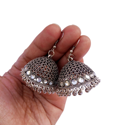 Silver Oxidized Jhumka