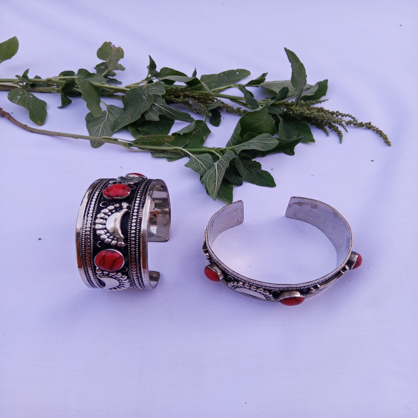 German Silver Hand Cuf Pair