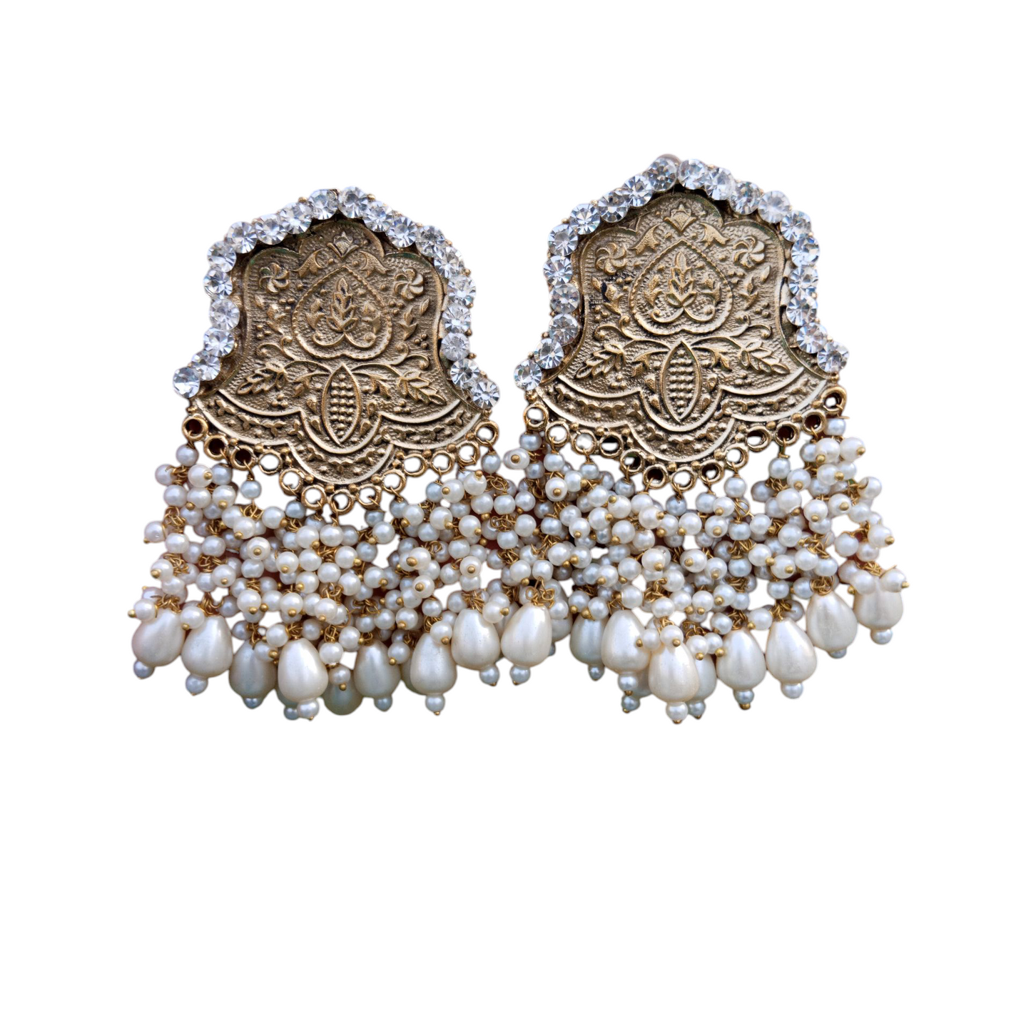 Zarqaa Pearl fall Earrings