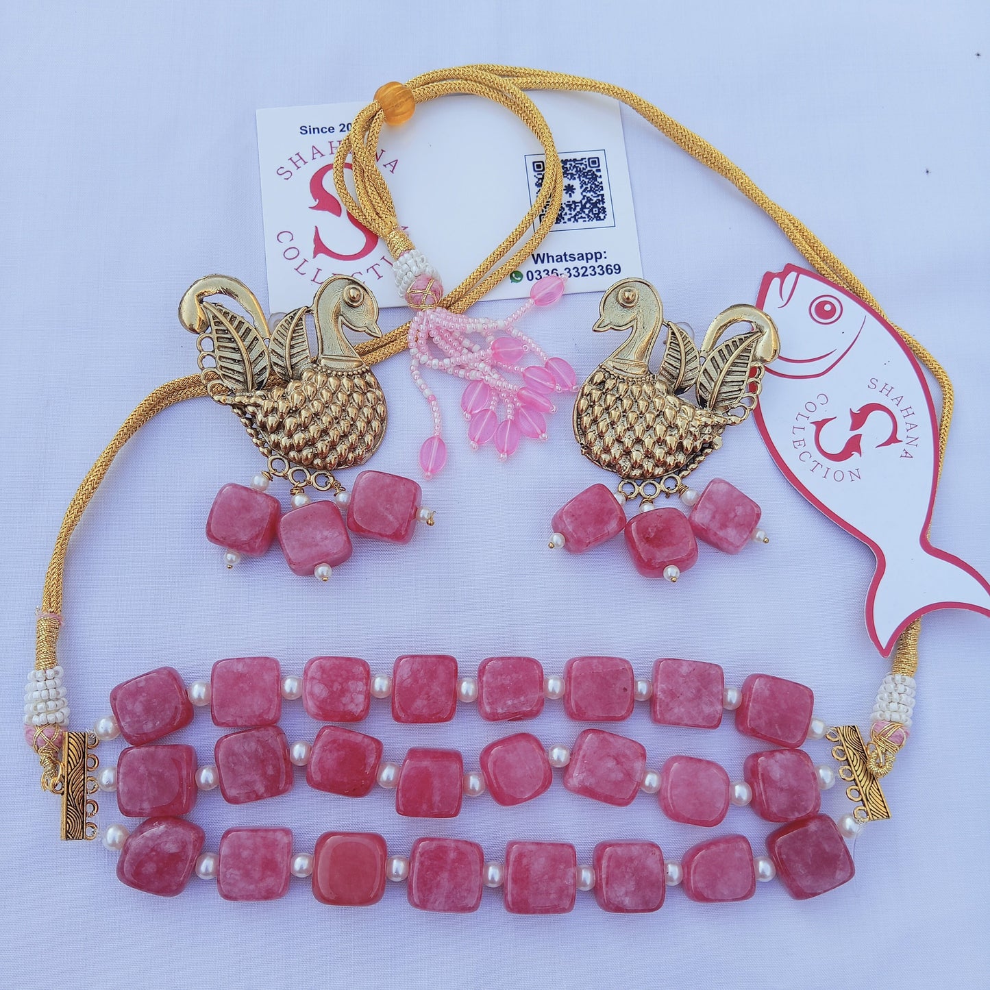 Semi Precious Stones Peacock Set
