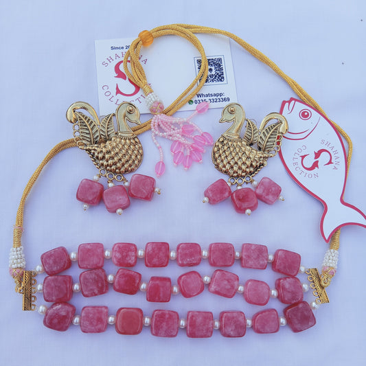 Semi Precious Stones Peacock Set