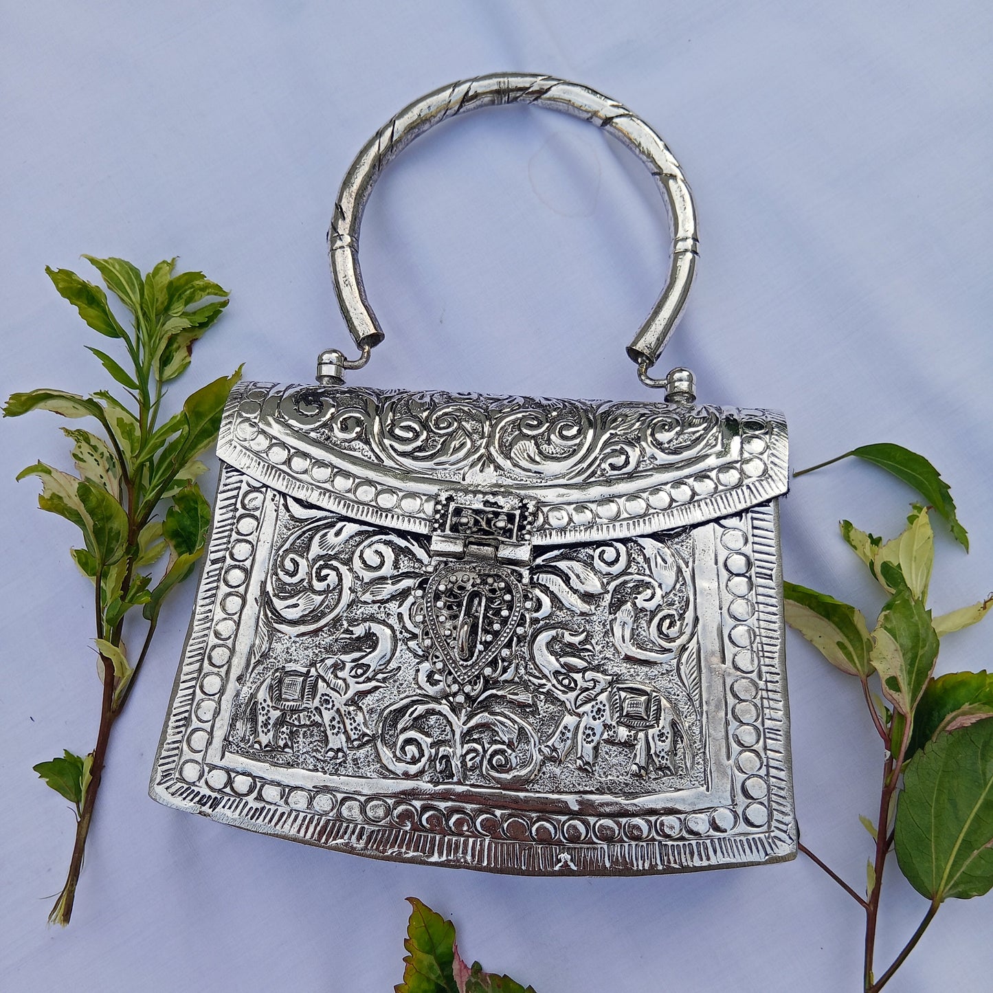 Silver Vintage Clutch