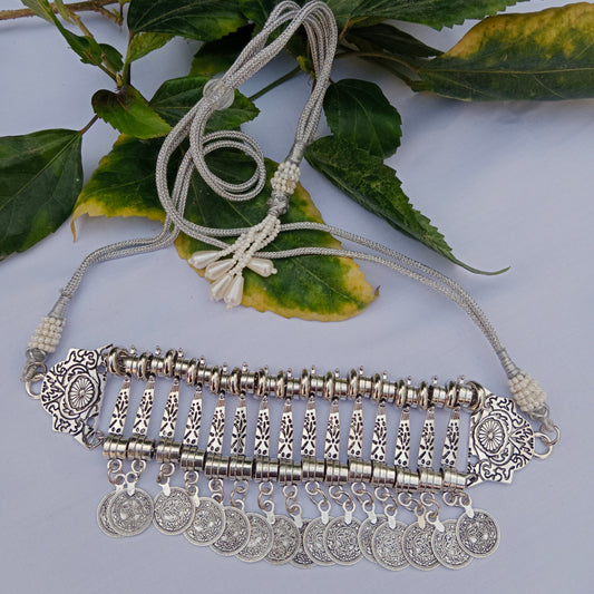Silver Coins Choker