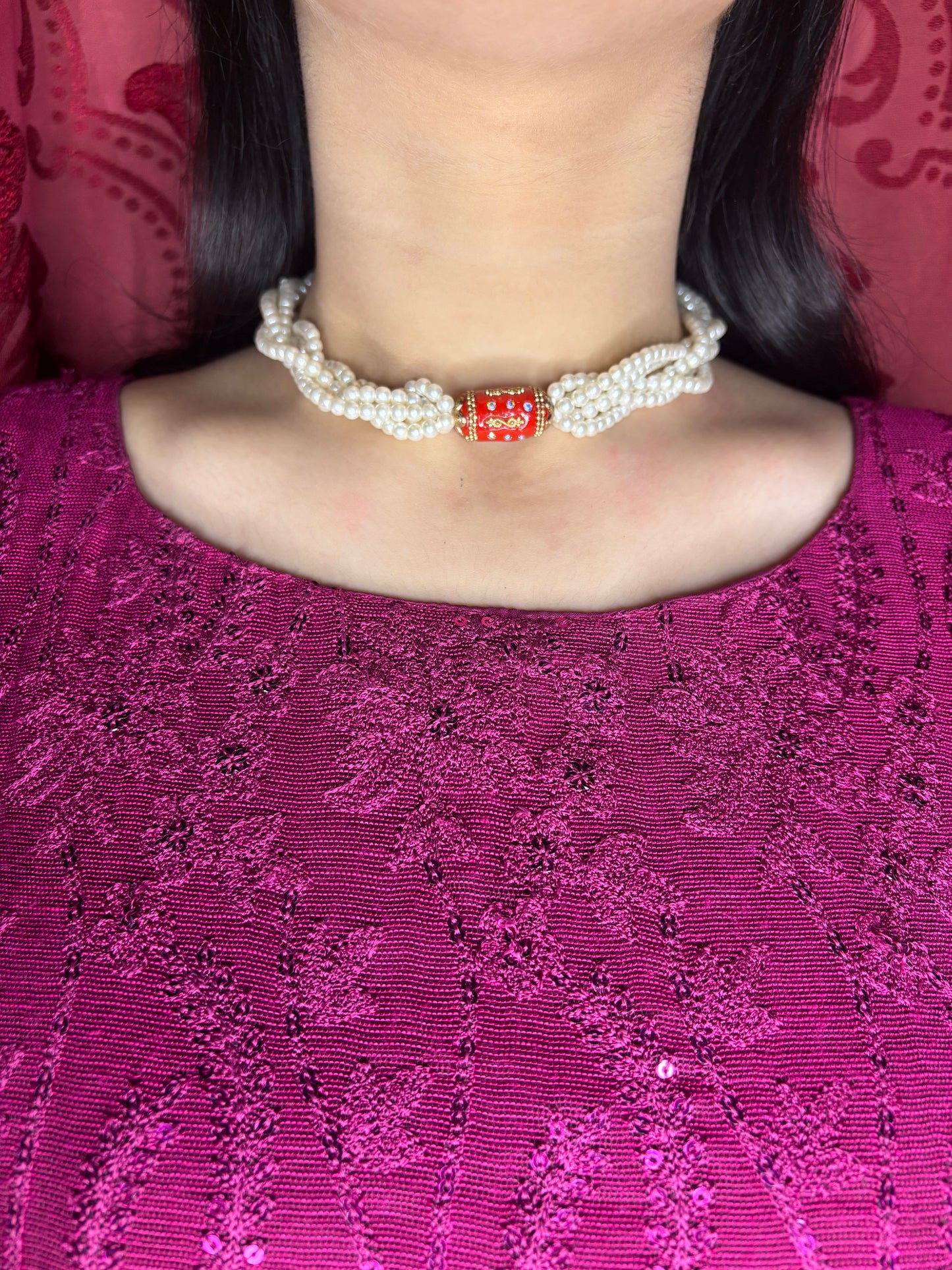 Dholki Pearls Choker