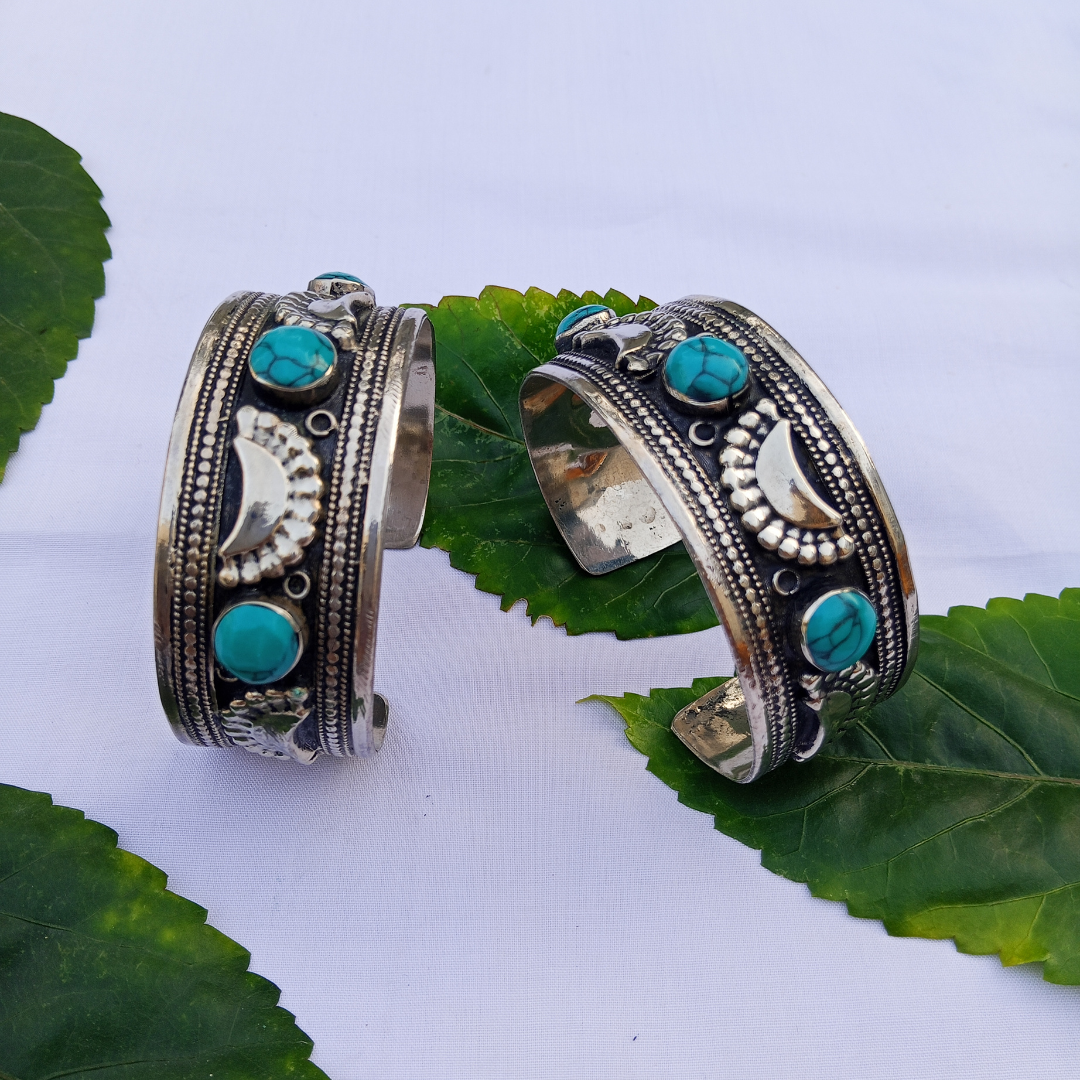 German Silver Hand Cuf Pair
