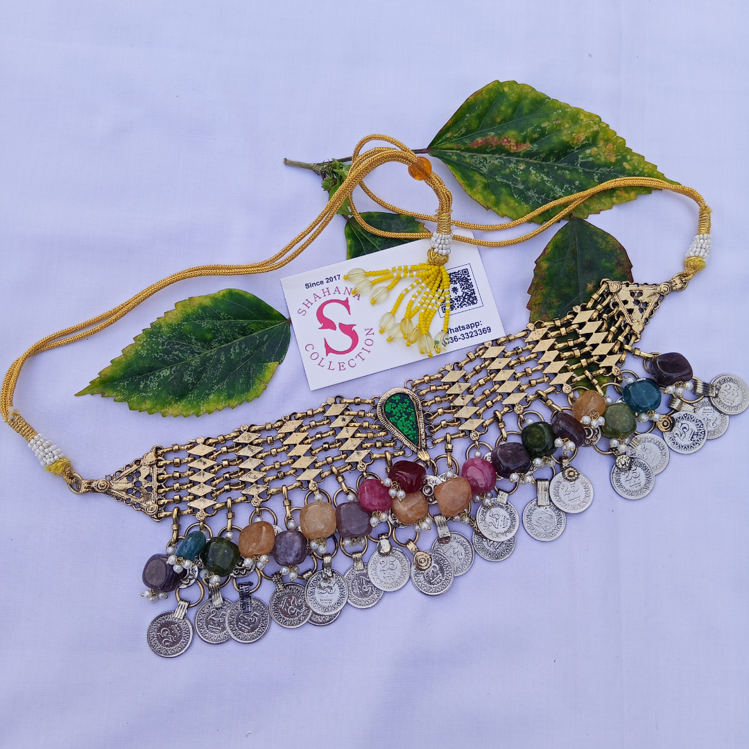 Vintage style Choker Semi Precious Stones