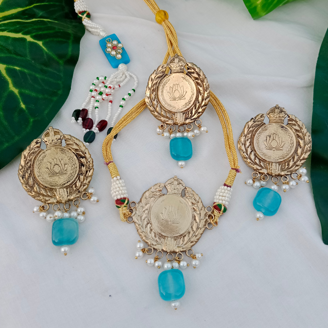 Lotus Flower with Semi Precious Stones