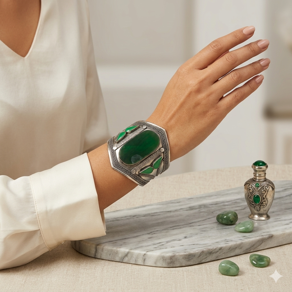 Emerald Marquise Cuff single