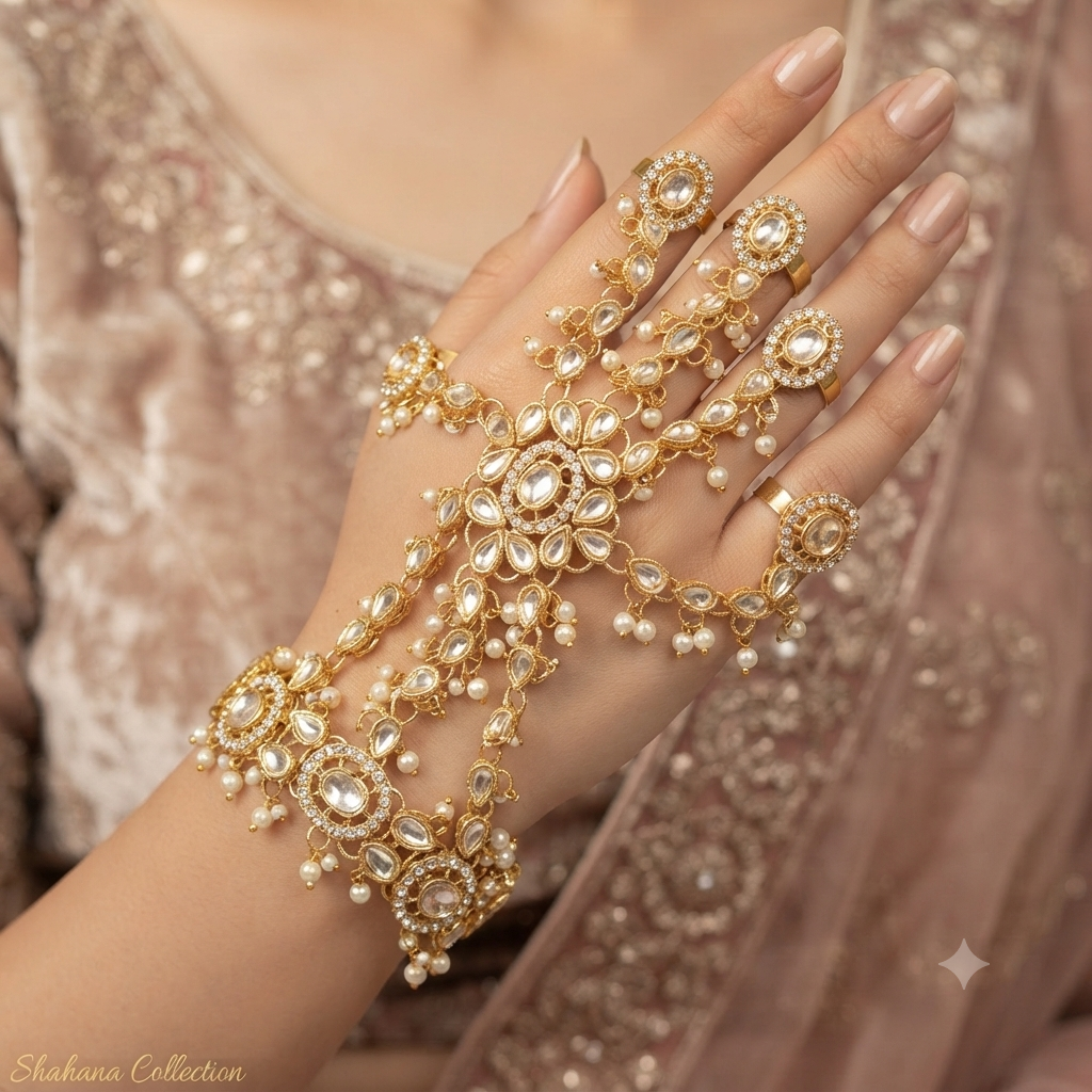 Aabroo Kundan  Hathphool
Adjustable size