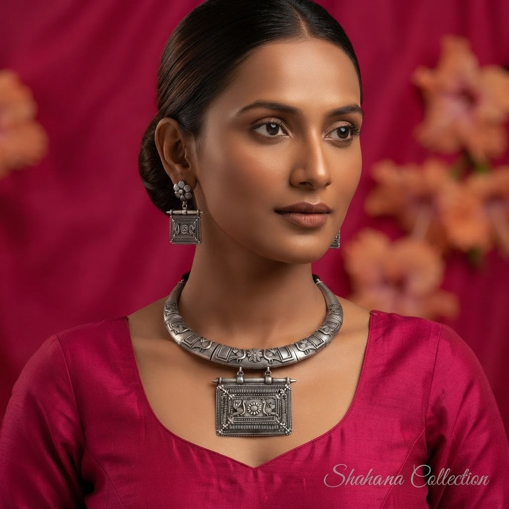 Rajgarh Silver Heritage Hasli Set