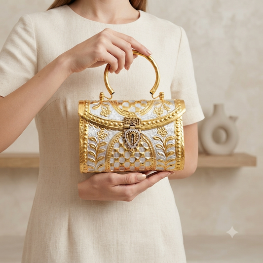 Zarina Gold Clutch