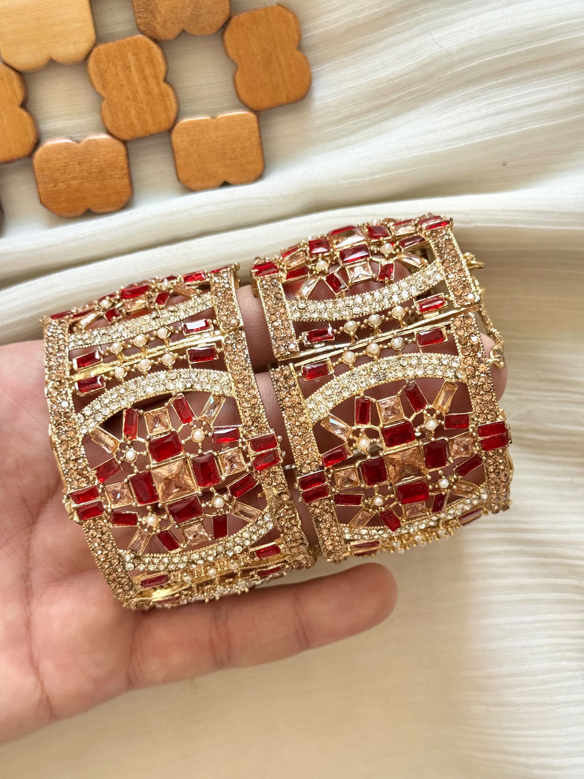 Mahrani zircons bangles pair adjustable size