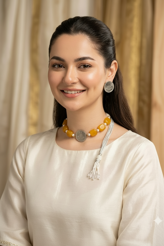 Mosque Coins Chokar and Earrings
