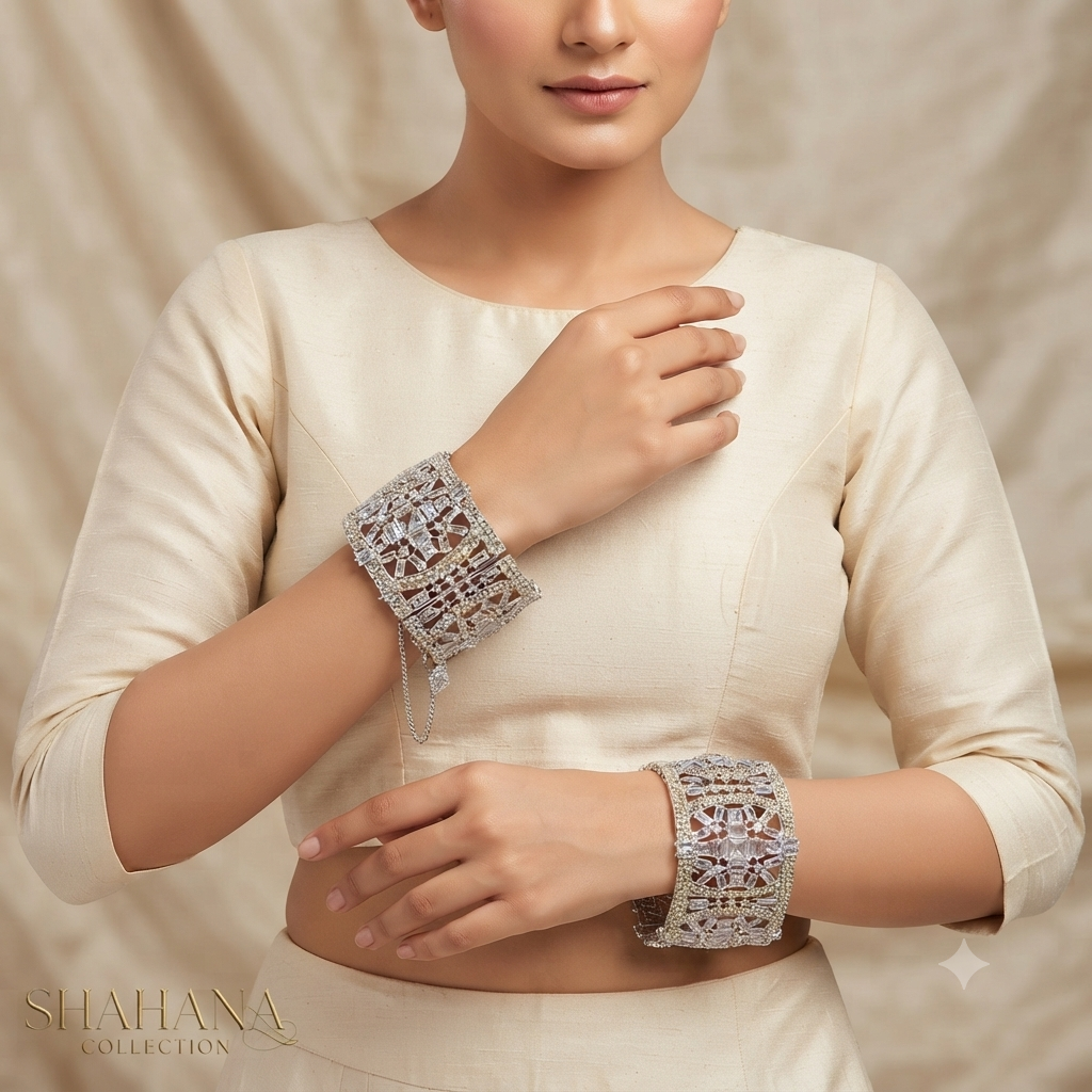 Mahrani zircons bangles pair adjustable size